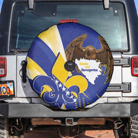 Bosnia and Herzegovina Independence Day Spare Tire Cover Zlatni Ljiljan Map With Eagle Proud