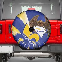 Bosnia and Herzegovina Independence Day Spare Tire Cover Zlatni Ljiljan Map With Eagle Proud