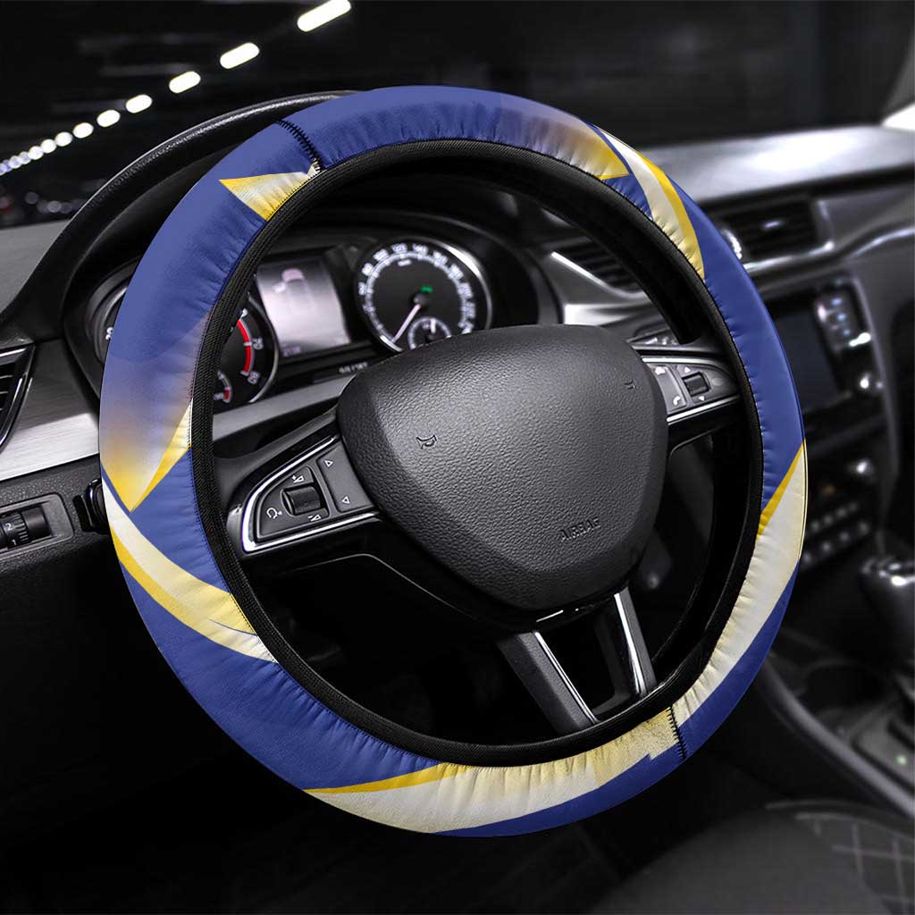 Bosnia and Herzegovina Independence Day Steering Wheel Cover Zlatni Ljiljan Map With Eagle Proud