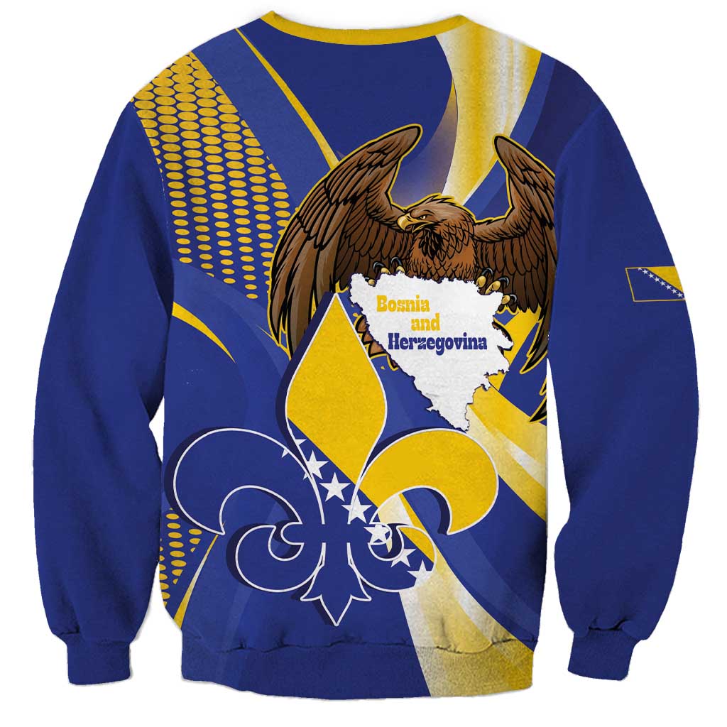 Bosnia and Herzegovina Independence Day Sweatshirt Zlatni Ljiljan Map With Eagle Proud