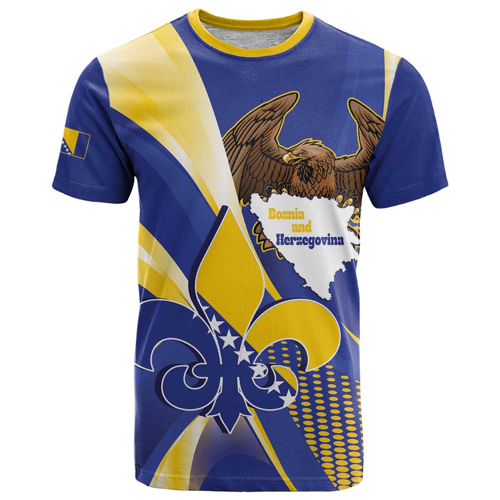 Bosnia and Herzegovina Independence Day T Shirt Zlatni Ljiljan Map With Eagle Proud