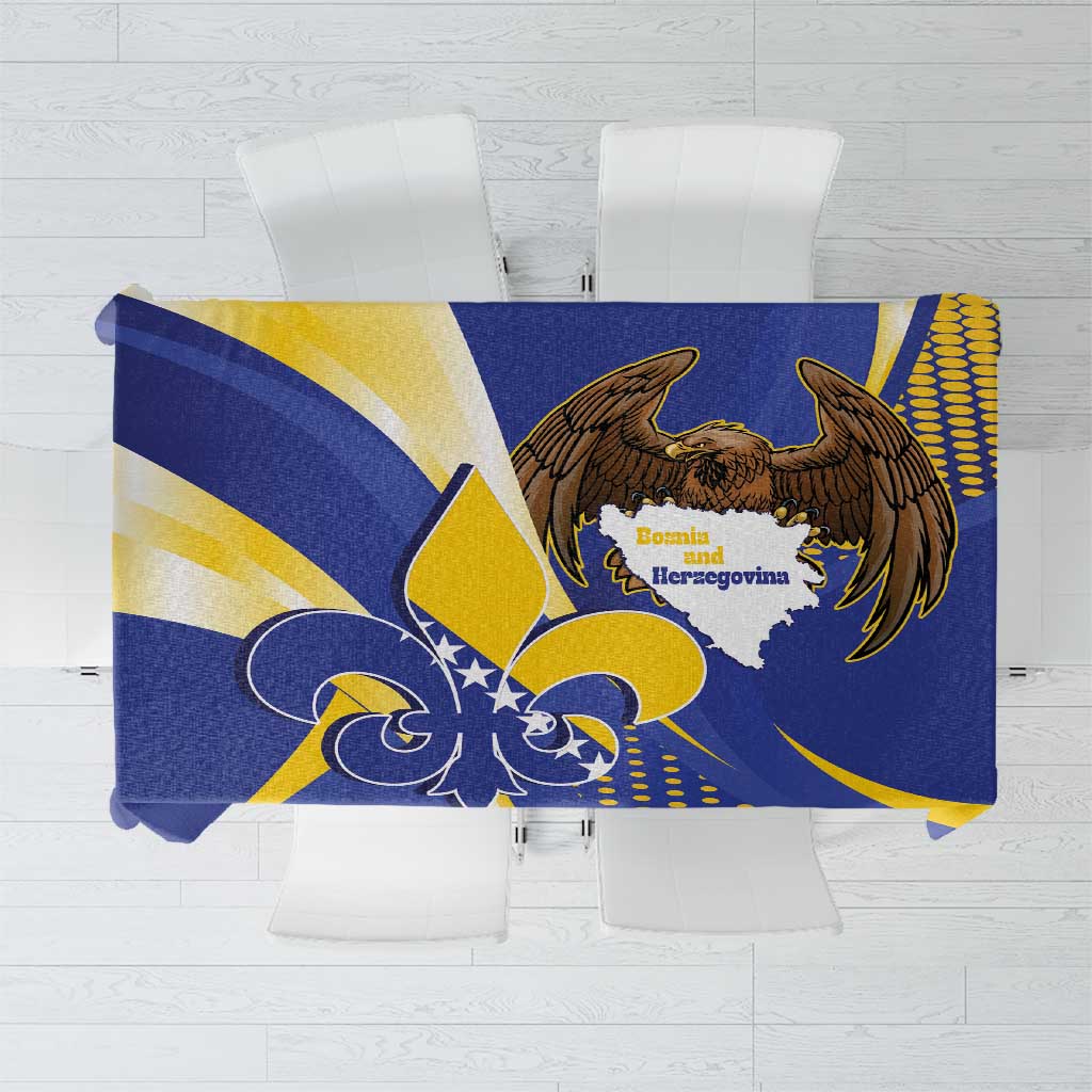 Bosnia and Herzegovina Independence Day Tablecloth Zlatni Ljiljan Map With Eagle Proud