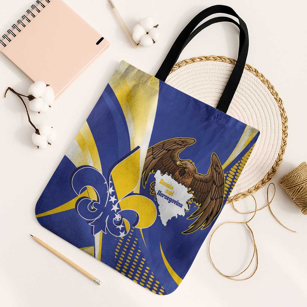 Bosnia and Herzegovina Independence Day Tote Bag Zlatni Ljiljan Map With Eagle Proud