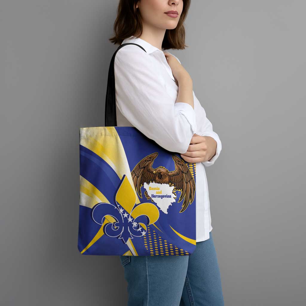 Bosnia and Herzegovina Independence Day Tote Bag Zlatni Ljiljan Map With Eagle Proud