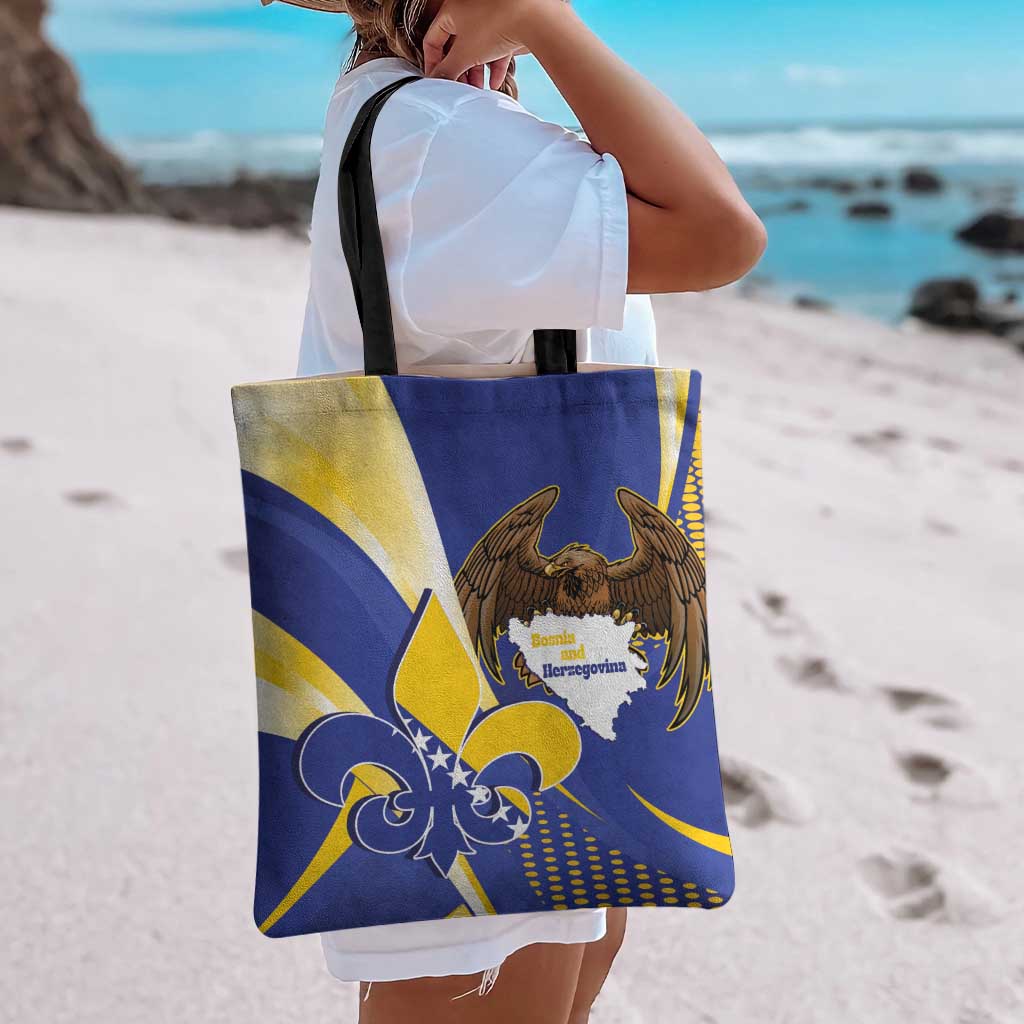 Bosnia and Herzegovina Independence Day Tote Bag Zlatni Ljiljan Map With Eagle Proud