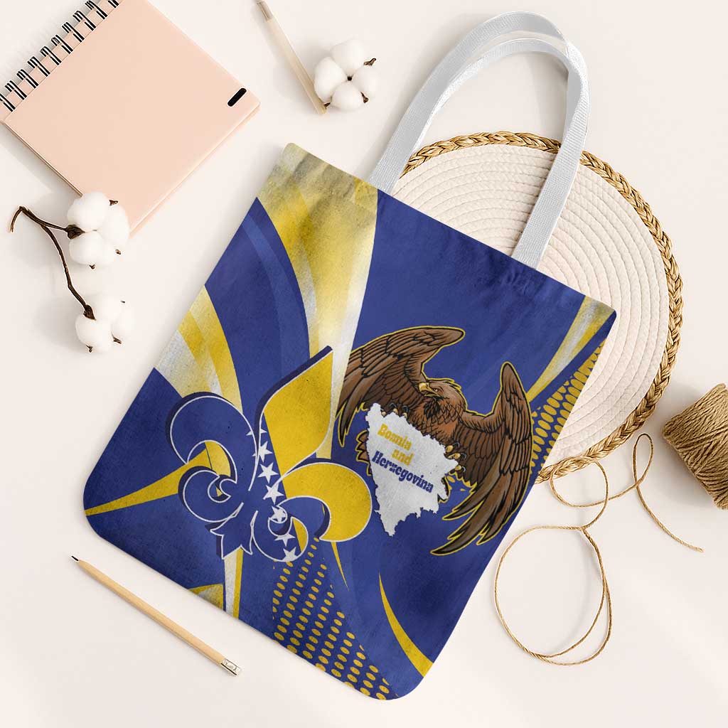 Bosnia and Herzegovina Independence Day Tote Bag Zlatni Ljiljan Map With Eagle Proud
