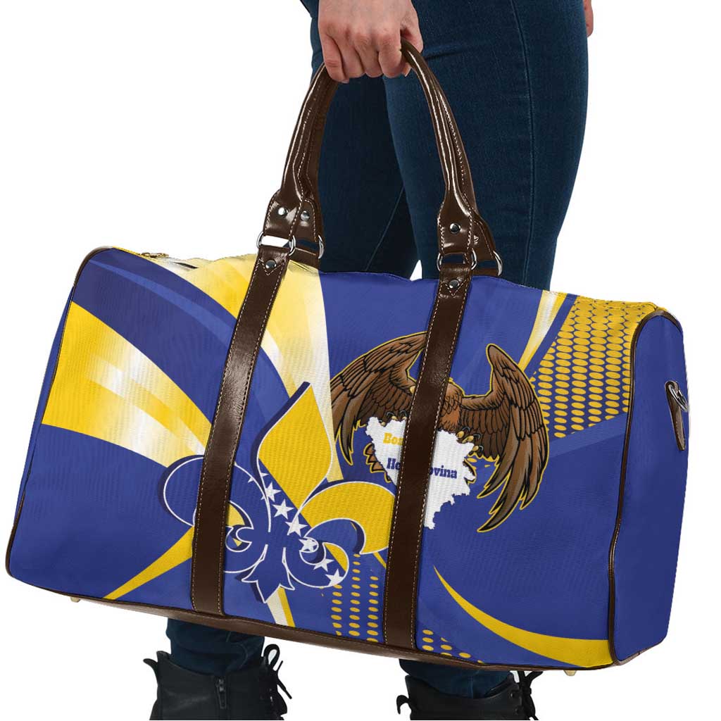 Bosnia and Herzegovina Independence Day Travel Bag Zlatni Ljiljan Map With Eagle Proud