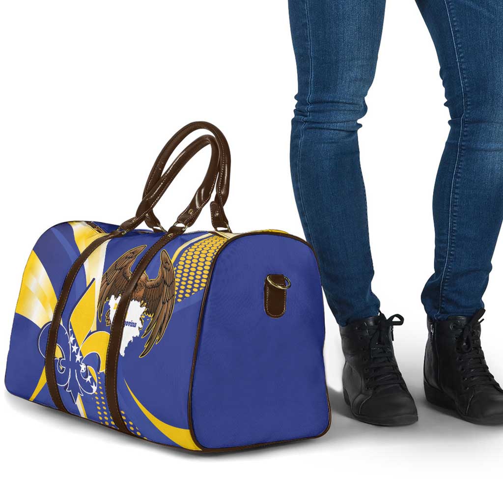 Bosnia and Herzegovina Independence Day Travel Bag Zlatni Ljiljan Map With Eagle Proud