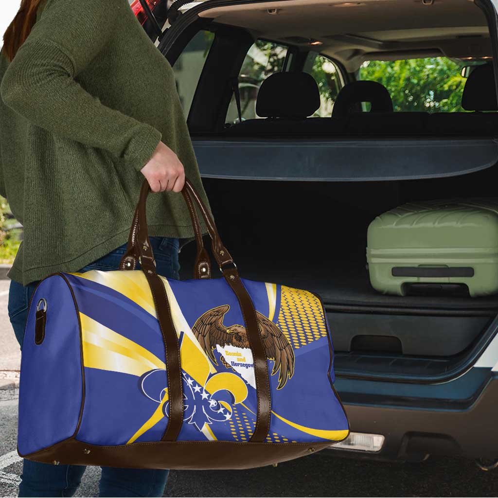 Bosnia and Herzegovina Independence Day Travel Bag Zlatni Ljiljan Map With Eagle Proud