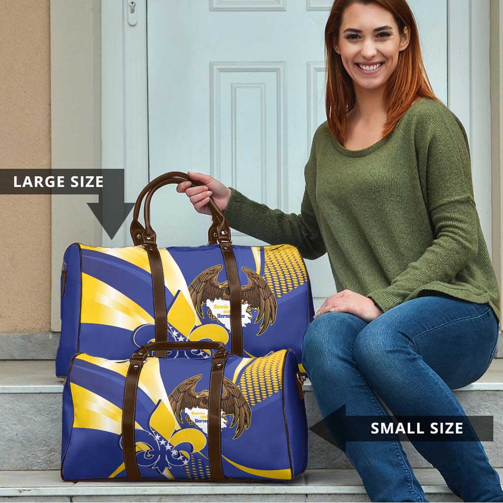 Bosnia and Herzegovina Independence Day Travel Bag Zlatni Ljiljan Map With Eagle Proud