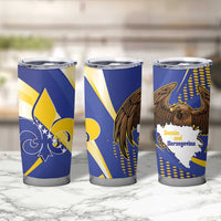 Bosnia and Herzegovina Independence Day Tumbler Cup Zlatni Ljiljan Map With Eagle Proud