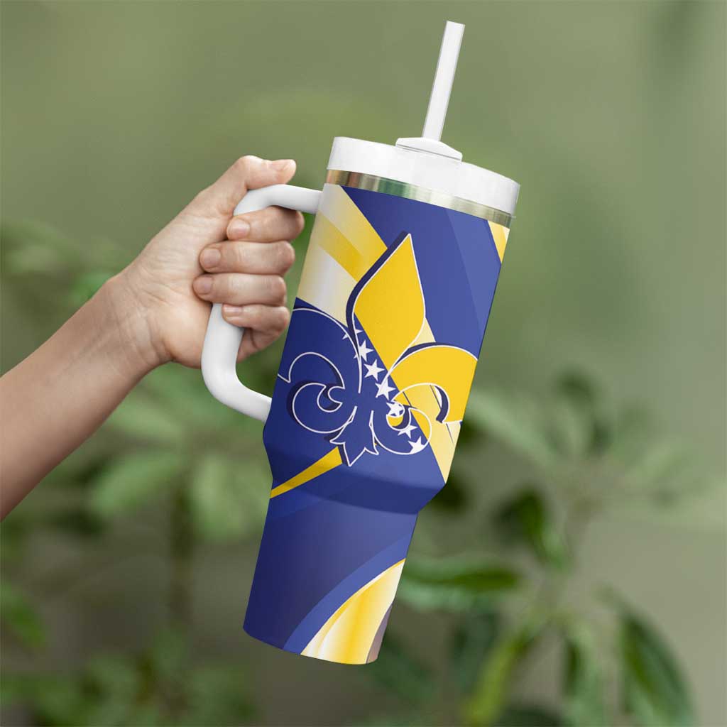 Bosnia and Herzegovina Independence Day Tumbler With Handle Zlatni Ljiljan Map With Eagle Proud