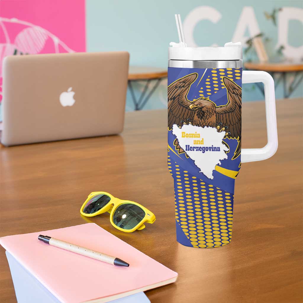 Bosnia and Herzegovina Independence Day Tumbler With Handle Zlatni Ljiljan Map With Eagle Proud