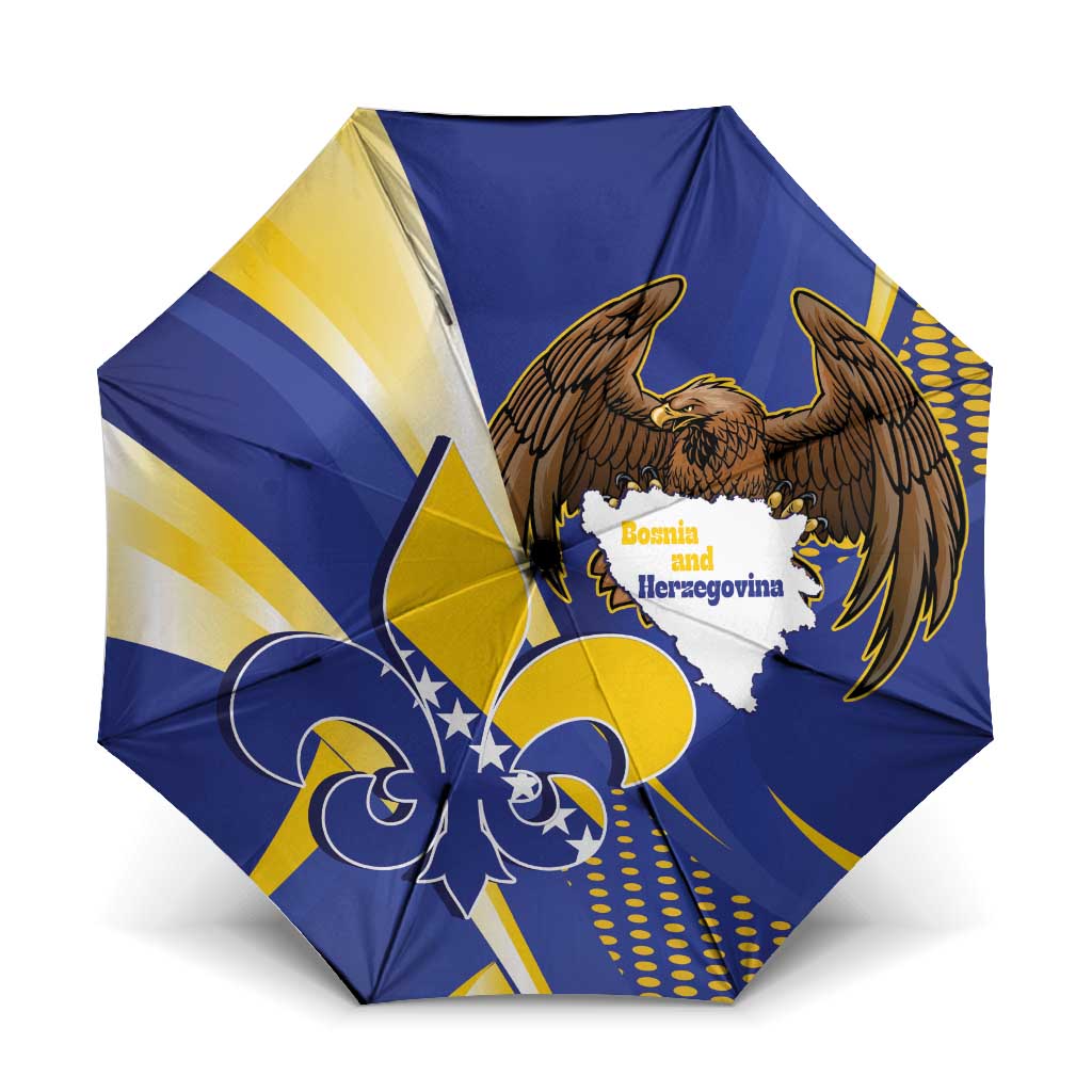 Bosnia and Herzegovina Independence Day Umbrella Zlatni Ljiljan Map With Eagle Proud