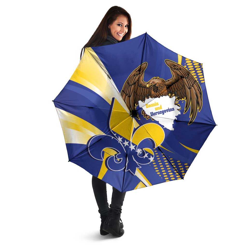 Bosnia and Herzegovina Independence Day Umbrella Zlatni Ljiljan Map With Eagle Proud