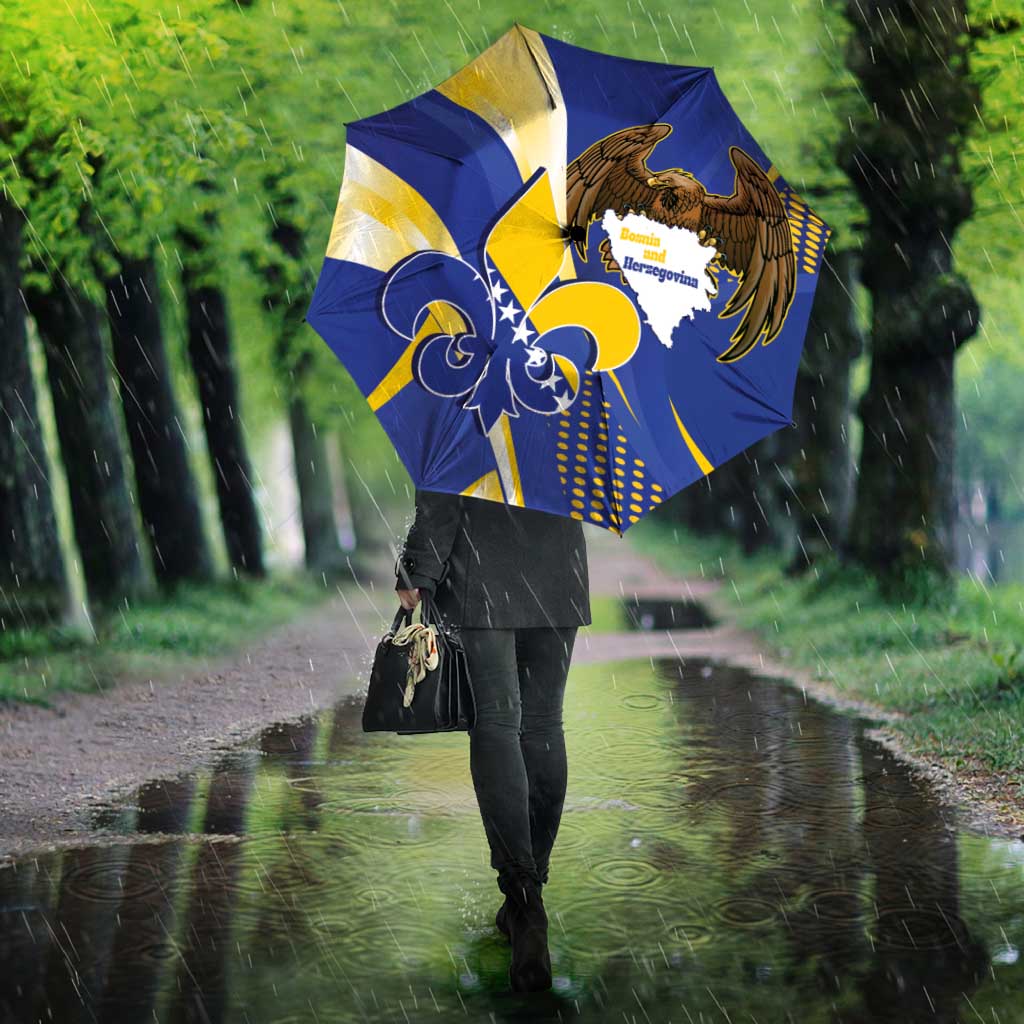 Bosnia and Herzegovina Independence Day Umbrella Zlatni Ljiljan Map With Eagle Proud