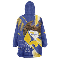 Bosnia and Herzegovina Independence Day Wearable Blanket Hoodie Zlatni Ljiljan Map With Eagle Proud