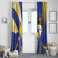 Bosnia and Herzegovina Independence Day Window Curtain Zlatni Ljiljan Map With Eagle Proud