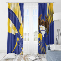 Bosnia and Herzegovina Independence Day Window Curtain Zlatni Ljiljan Map With Eagle Proud