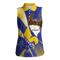 Bosnia and Herzegovina Independence Day Women Sleeveless Polo Shirt Zlatni Ljiljan Map With Eagle Proud