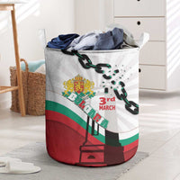 Bulgaria Liberation Day Laundry Basket Happy 3rd March Shipka Monument Curve Flag