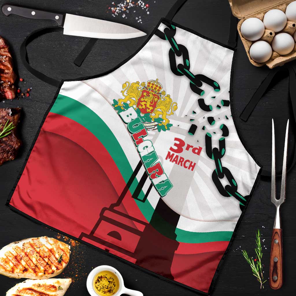 Bulgaria Liberation Day Apron Happy 3rd March Shipka Monument Curve Flag