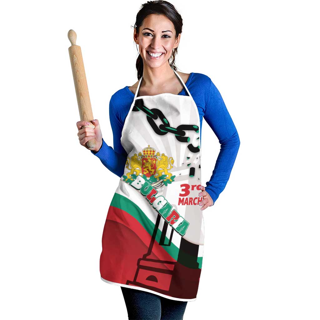 Bulgaria Liberation Day Apron Happy 3rd March Shipka Monument Curve Flag