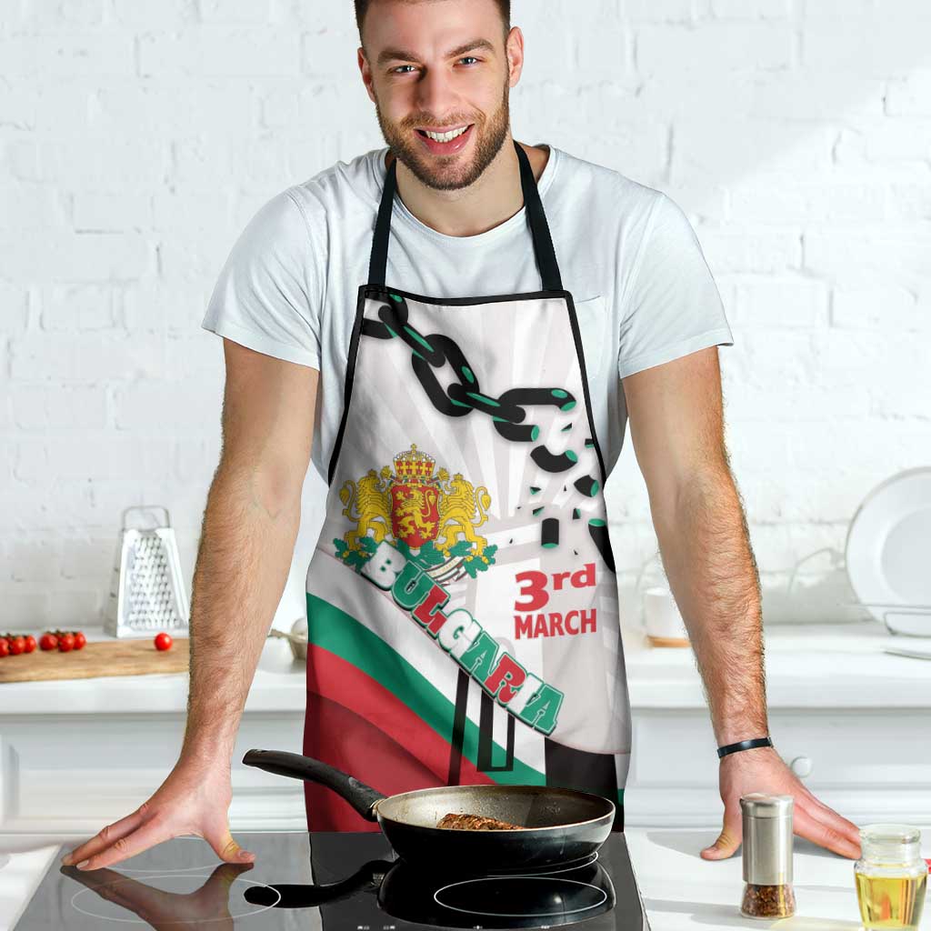 Bulgaria Liberation Day Apron Happy 3rd March Shipka Monument Curve Flag