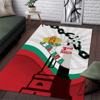 Bulgaria Liberation Day Area Rug Happy 3rd March Shipka Monument Curve Flag
