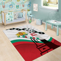 Bulgaria Liberation Day Area Rug Happy 3rd March Shipka Monument Curve Flag