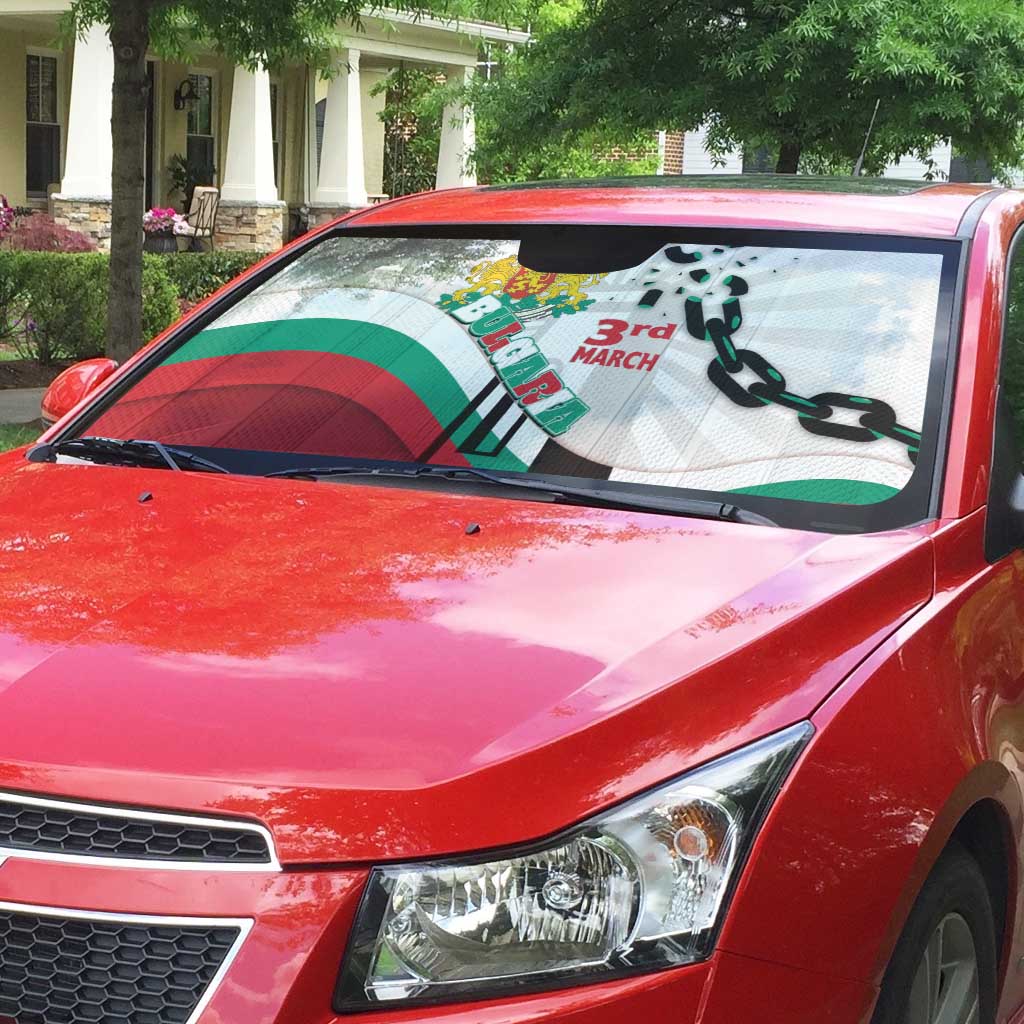 Bulgaria Liberation Day Auto Sun Shade Happy 3rd March Shipka Monument Curve Flag
