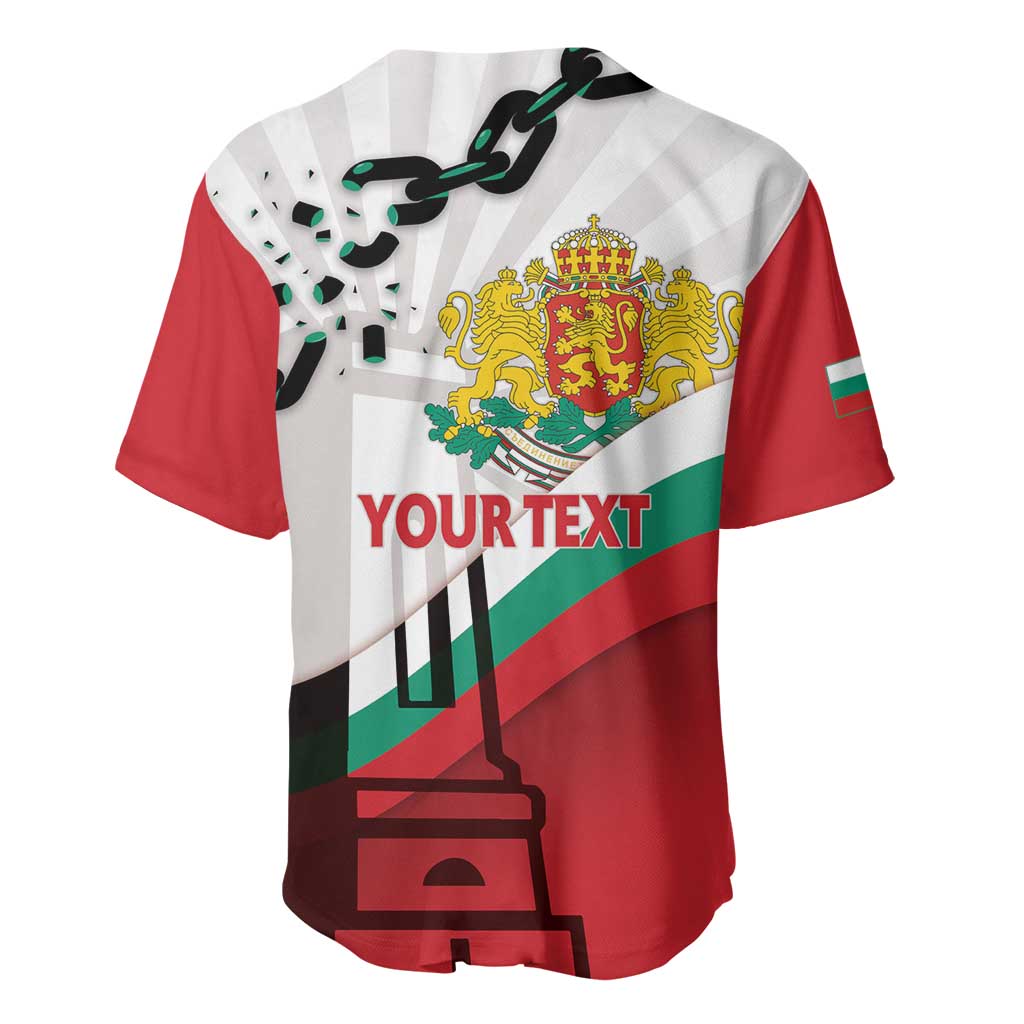 Personalized Bulgaria Liberation Day Baseball Jersey Happy 3rd March Shipka Monument Curve Flag