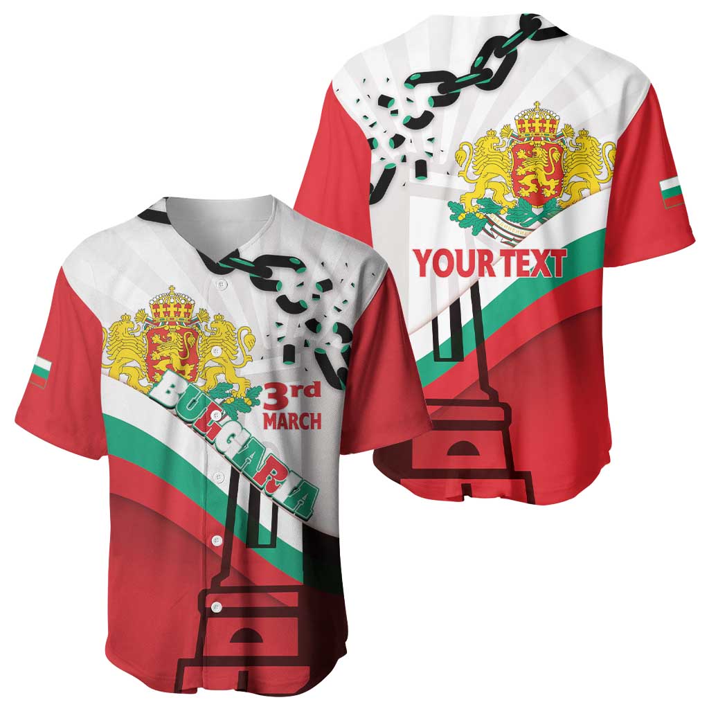 Personalized Bulgaria Liberation Day Baseball Jersey Happy 3rd March Shipka Monument Curve Flag