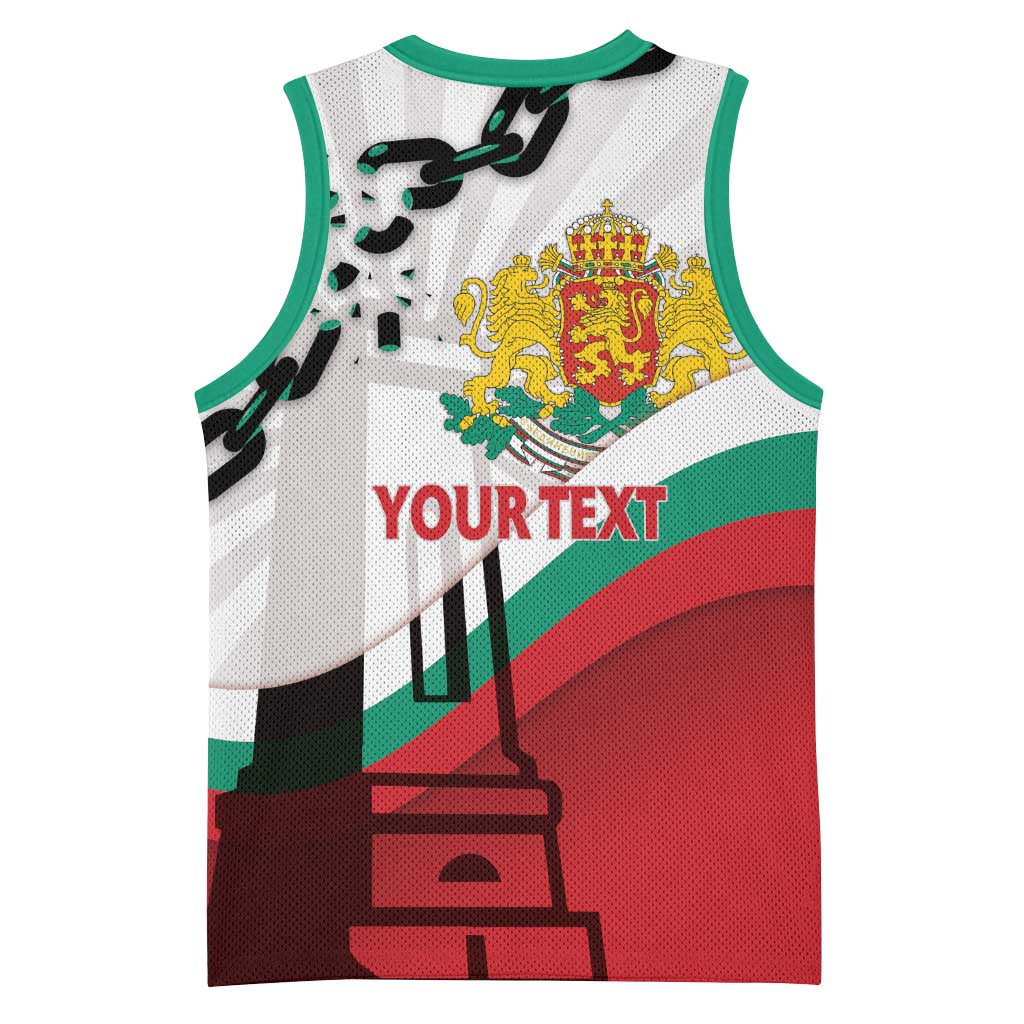 Personalized Bulgaria Liberation Day Basketball Jersey Happy 3rd March Shipka Monument Curve Flag