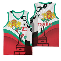 Personalized Bulgaria Liberation Day Basketball Jersey Happy 3rd March Shipka Monument Curve Flag