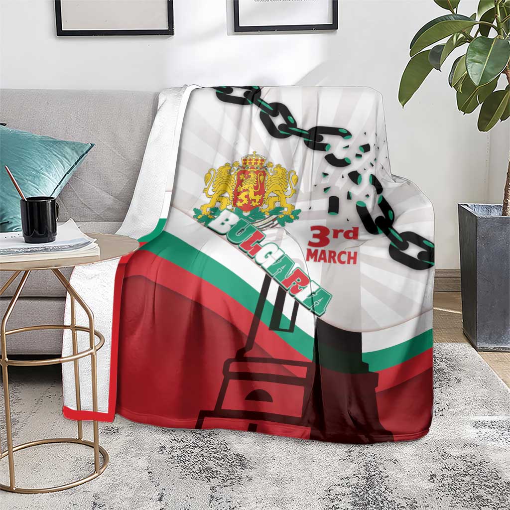 Bulgaria Liberation Day Blanket Happy 3rd March Shipka Monument Curve Flag