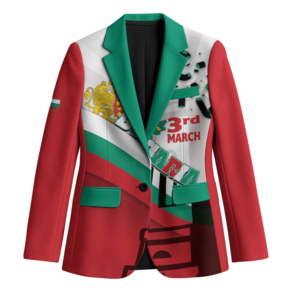 Personalized Bulgaria Liberation Day Blazer Happy 3rd March Shipka Monument Curve Flag