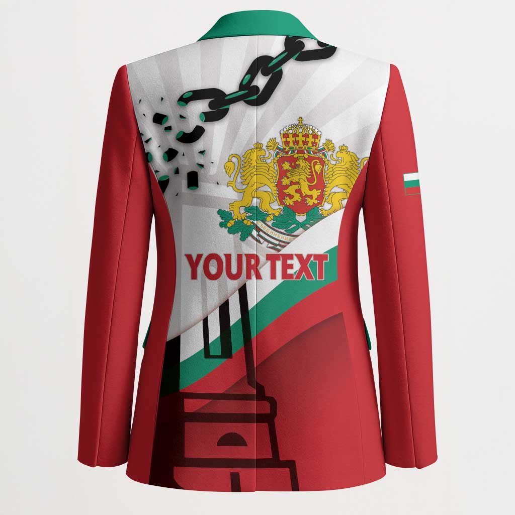 Personalized Bulgaria Liberation Day Blazer Happy 3rd March Shipka Monument Curve Flag