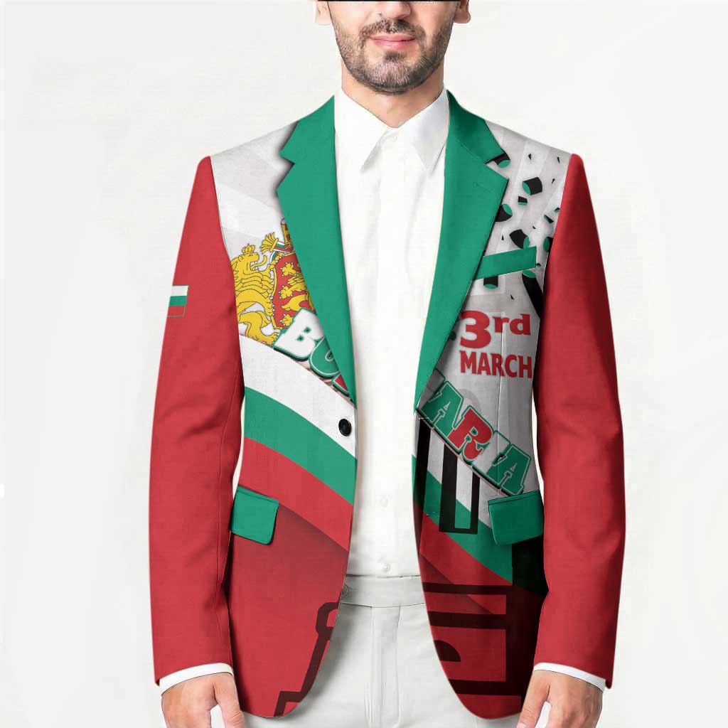 Personalized Bulgaria Liberation Day Blazer Happy 3rd March Shipka Monument Curve Flag