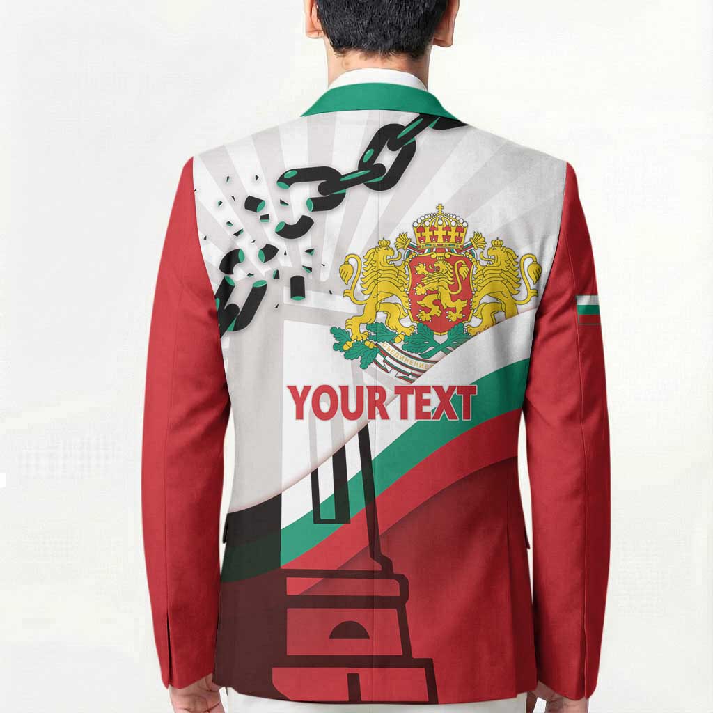 Personalized Bulgaria Liberation Day Blazer Happy 3rd March Shipka Monument Curve Flag