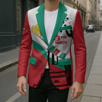 Personalized Bulgaria Liberation Day Blazer Happy 3rd March Shipka Monument Curve Flag