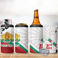 Personalized Bulgaria Liberation Day 4 in 1 Can Cooler Tumbler Happy 3rd March Shipka Monument Curve Flag