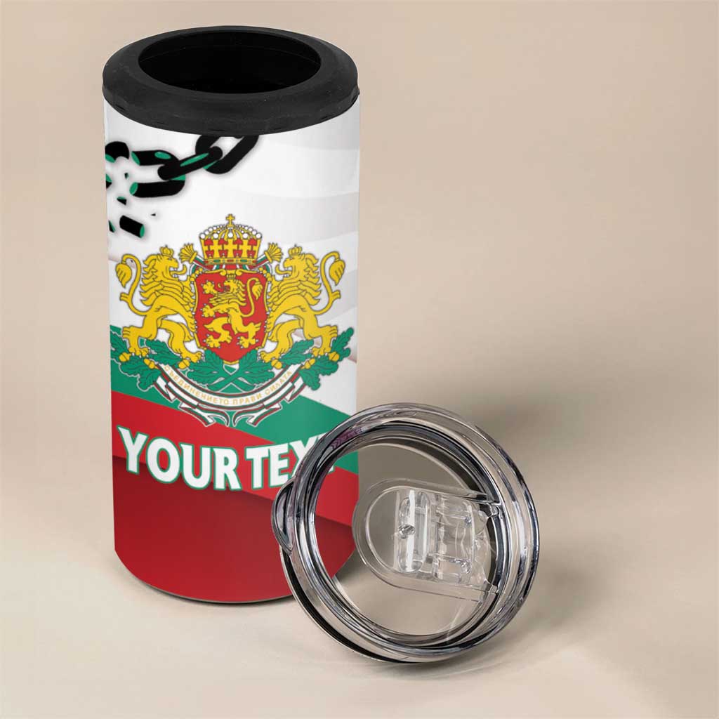 Personalized Bulgaria Liberation Day 4 in 1 Can Cooler Tumbler Happy 3rd March Shipka Monument Curve Flag