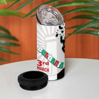 Personalized Bulgaria Liberation Day 4 in 1 Can Cooler Tumbler Happy 3rd March Shipka Monument Curve Flag