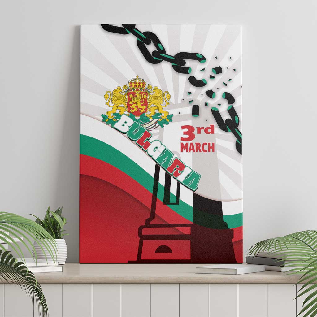 Bulgaria Liberation Day Canvas Wall Art Happy 3rd March Shipka Monument Curve Flag