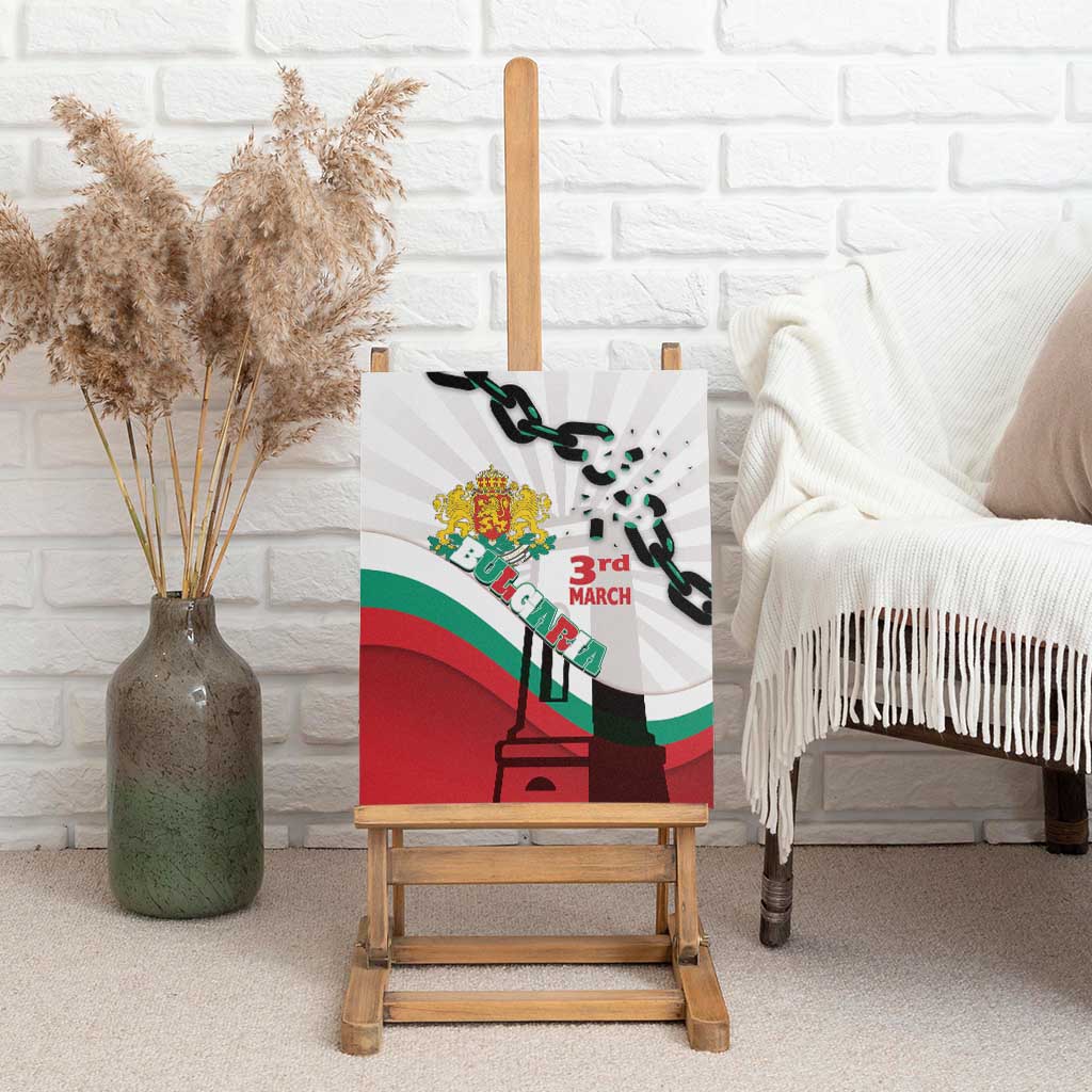 Bulgaria Liberation Day Canvas Wall Art Happy 3rd March Shipka Monument Curve Flag