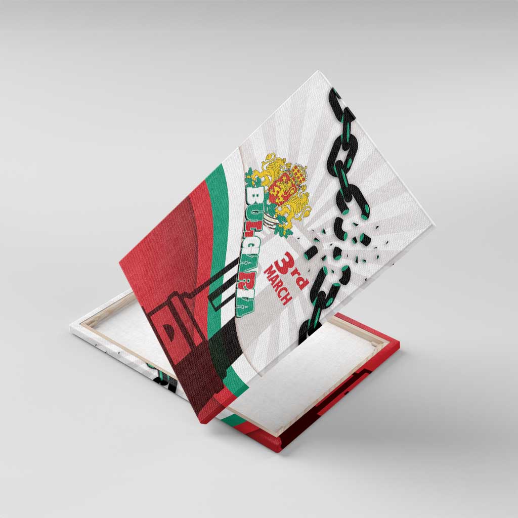 Bulgaria Liberation Day Canvas Wall Art Happy 3rd March Shipka Monument Curve Flag