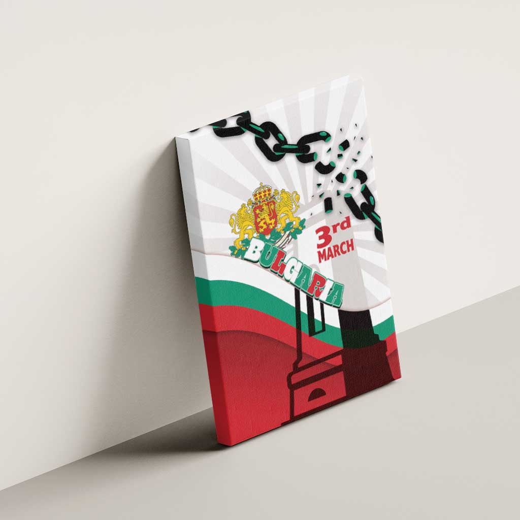 Bulgaria Liberation Day Canvas Wall Art Happy 3rd March Shipka Monument Curve Flag