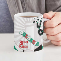 Personalized Bulgaria Liberation Day Ceramic Mug Happy 3rd March Shipka Monument Curve Flag