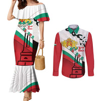 Personalized Bulgaria Liberation Day Couples Matching Mermaid Dress and Long Sleeve Button Shirt Happy 3rd March Shipka Monument Curve Flag